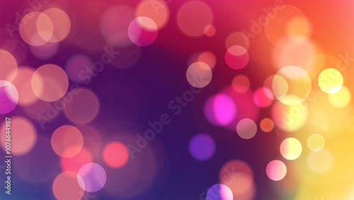 Bright bokeh lights. Abstract festive blurred background. Bright defocused glowing lights effect. Graphic template for celebration banners and invitations. Vector illustration.