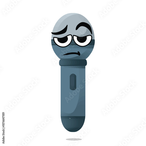 tired microphone guitar mascot illustration. fun and playful concept. hobby, interest, lifestyle, song, singer, sound, and music themes