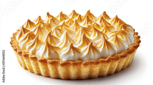 Lemon meringue pie with golden, fluffy topping and flaky crust, perfect for dessert lovers. This delightful treat is sure to bring joy to any occasion photo