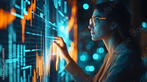 Wallpaper Mural Financial Analyst Using Advanced Tool to Simulate Market Scenarios for Predictive Insights Torontodigital.ca