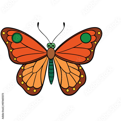 Malachite Butterfly vector illustrations on a white background.