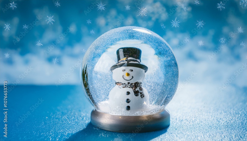 A snowman inside a glowing snowball A snowman inside a glowing snowball