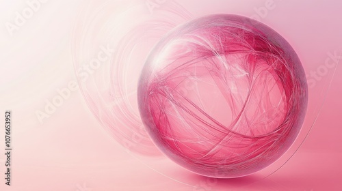 Abstract Pink Sphere with Dynamic Lines