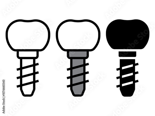 Tooth Implants Icon Set