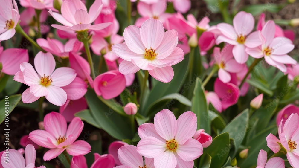 Close-up of colorful flowers in full spring blossom, botanical, petals, outdoors Close-up of colorful flowers in full spring blossom, botanical, petals, outdoors
