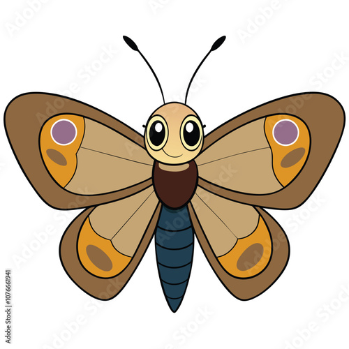 meadow brown butterfly vector illustrations on a white background.