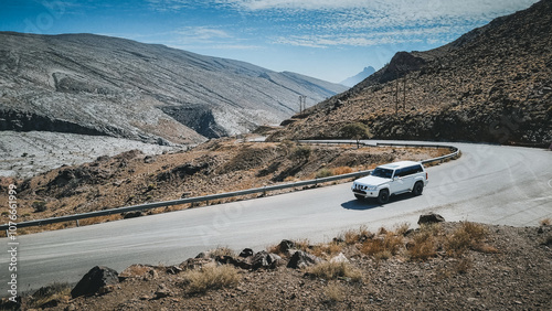 Road to the view of the grand canyon of middle eas, Jebel Shams Hadjar Mountains, Grand Canyon of Oman photo