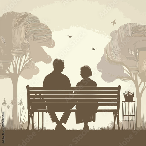 grand parents day illustration