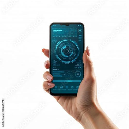 Wallpaper Mural A hand holding a smartphone at a low angle Torontodigital.ca