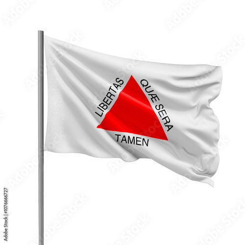 Flag of Minas Gerais State from Brazil Waving on Transparent Background