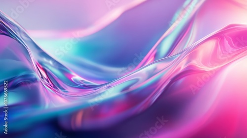 Vibrant abstract waves of purple and blue fluid in a captivating display of color and movement against a soft gradient background