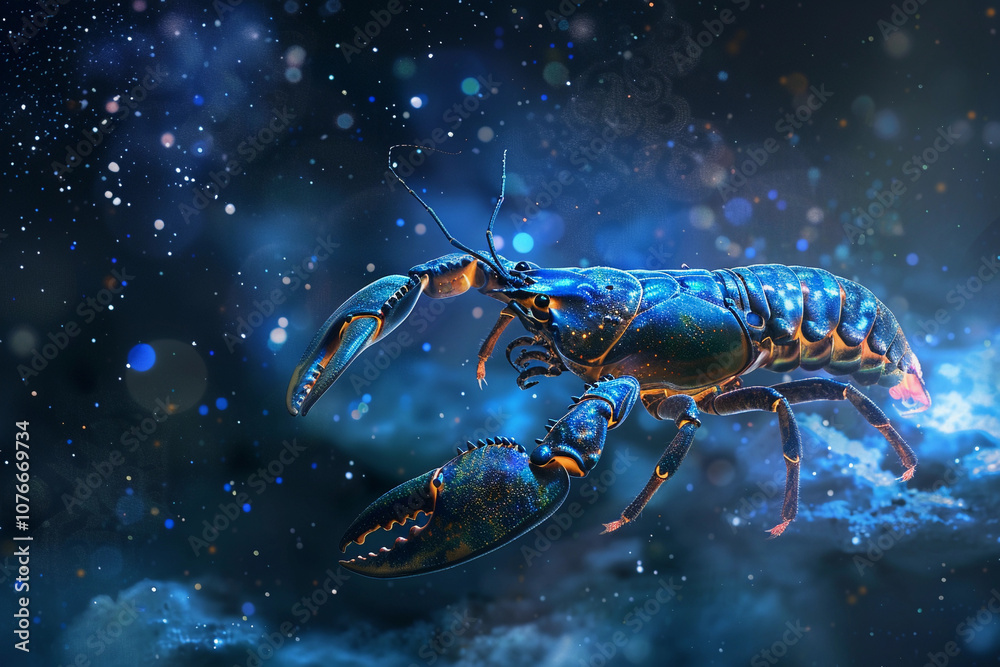 Astrological abstract composition with Scorpio zodiac sign symbol Astrological abstract composition with Scorpio zodiac sign symbol