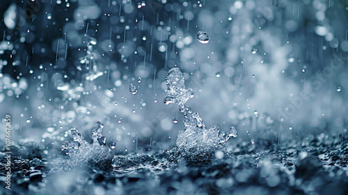 Wallpaper Mural Hailstorm with Ice Pellets Hitting the Ground Torontodigital.ca