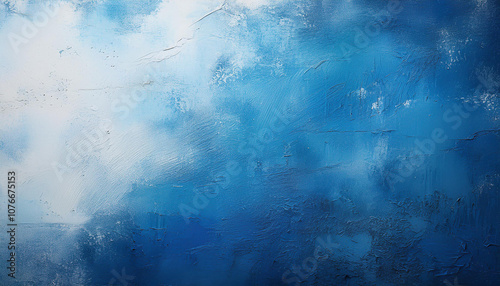 Abstract rough blue and white texture, grungy backdrop.