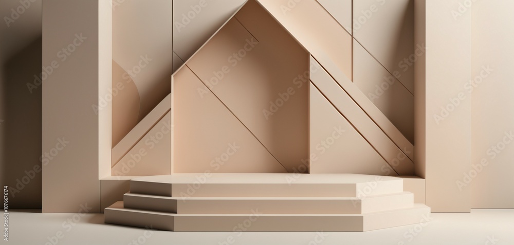 Obraz premium Sleek Geometric Podium Layers
