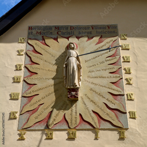 telgte, sonnenuhr im kirchenbereich photo