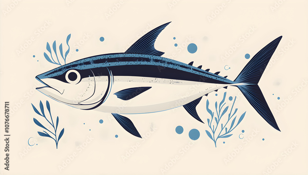 Fototapeta premium May 2 World Tuna Day, Tuna Fish for Conservation and Awareness , AI GENERAT .