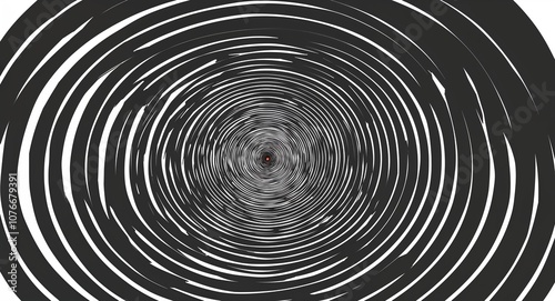 Spiral lines converging into a single vanishing point illusion