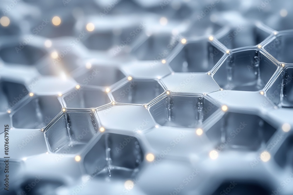 Obraz premium high-tech futuristic white hexagonal science background