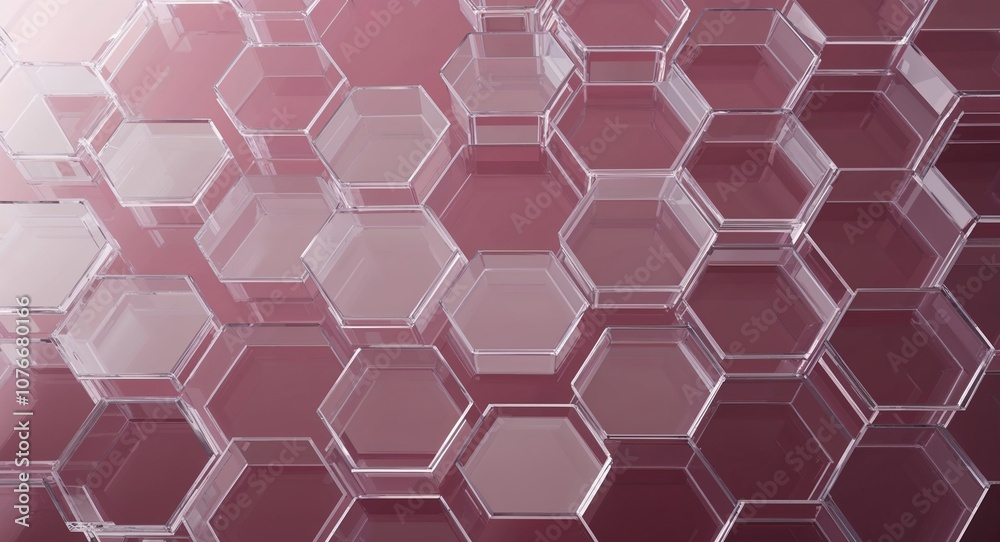 Fototapeta premium Transparent hexagons layered for a 3D effect
