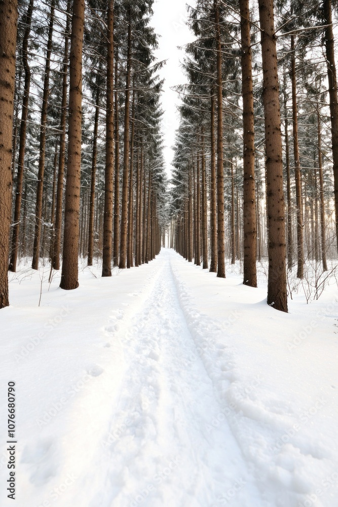 Explore the serene beauty of snow-covered forest paths in winter landscapes Explore the serene beauty of snow-covered forest paths in winter landscapes