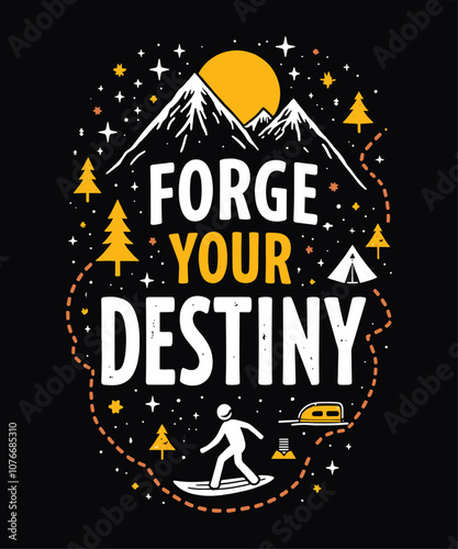 Forge Your Destiny typography t-shirt vector design templates