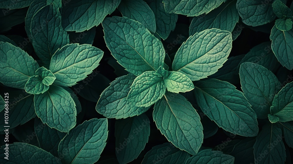 Green Mint Leaves Close Up Green Mint Leaves Close Up