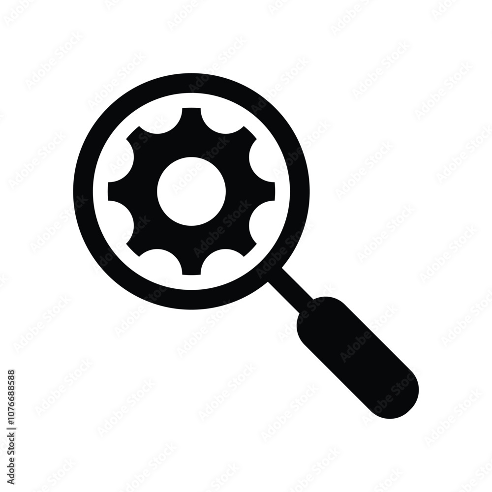 search settings icon vector analysis sign search settings icon vector analysis sign