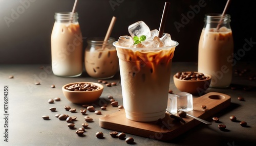 ice coffee with garnis photo