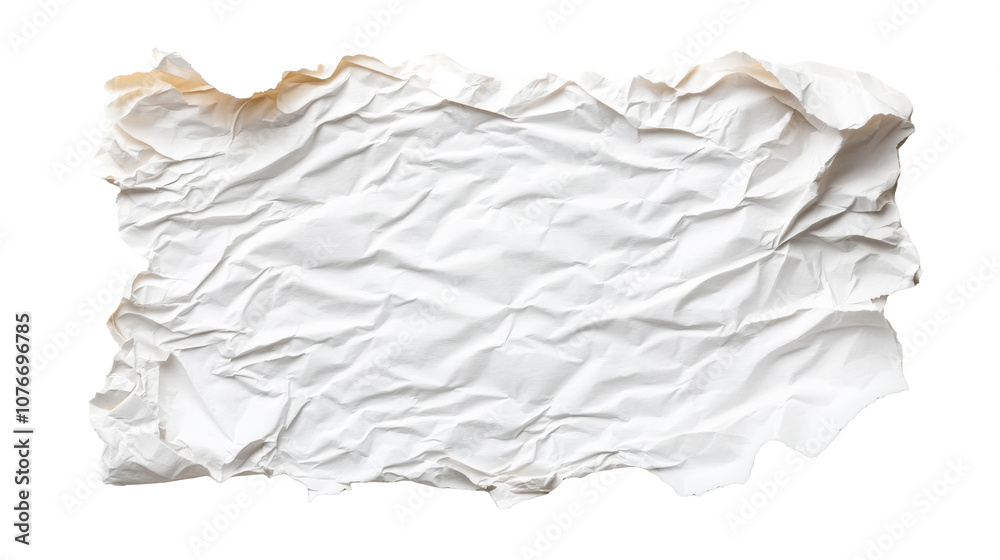 Crumpled Paper on Transparent Background Crumpled Paper on Transparent Background
