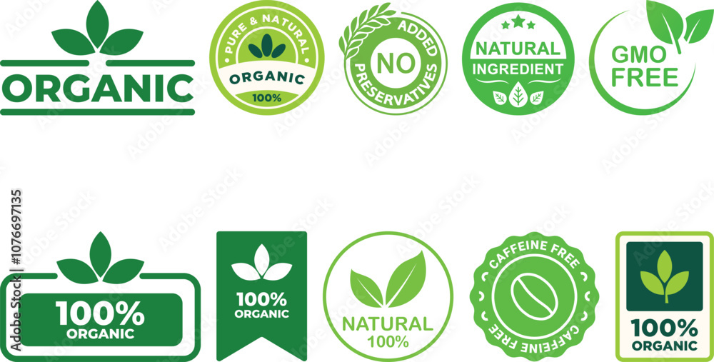 Organic logo set collection Organic logo set collection