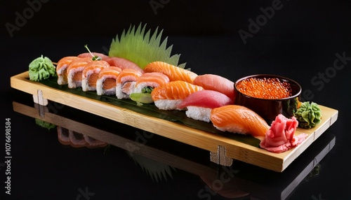 Japanese style assortment of sushi and sushi