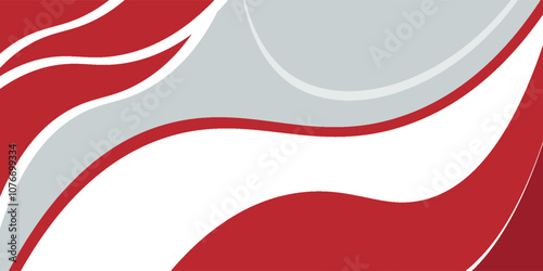 Red curve on a white background vector. Dynamic shapes composition. Creative illustration for poster, web, landing, cover, greeting, EPS 1