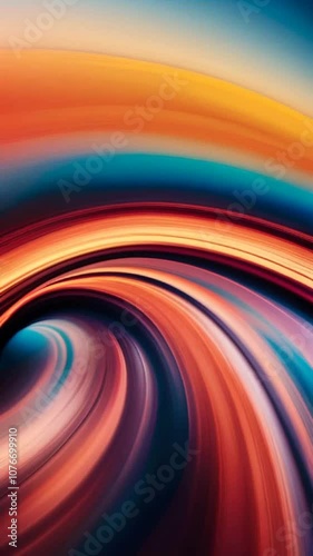 abstract clowing background with multicolored blurred gradients moving on dark
 photo