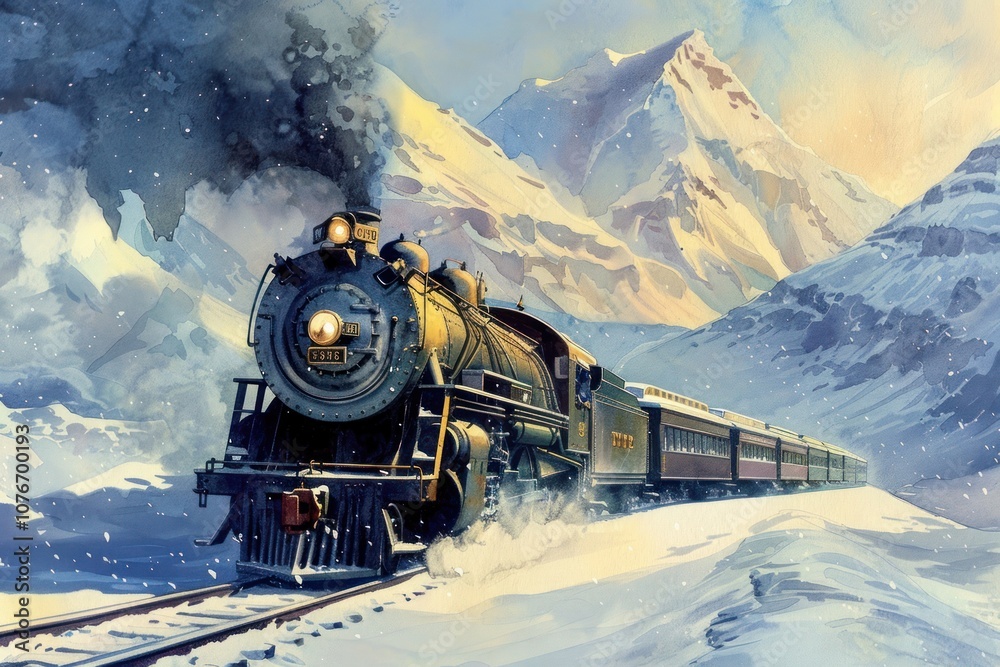 Obraz premium Train transportation locomotive railway.