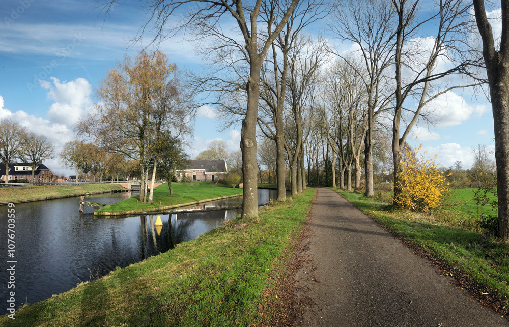 Lock and canal at Uffelte Drenthe Netherlands. Drentse Hoofdvaart. Panorama. Lock and canal at Uffelte Drenthe Netherlands. Drentse Hoofdvaart. Panorama.