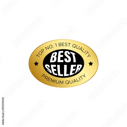 Top number one best quality best seller premium quality oval label sticker badge product vector design for seal, icon, luxury product, symbol, stamp, sticker product