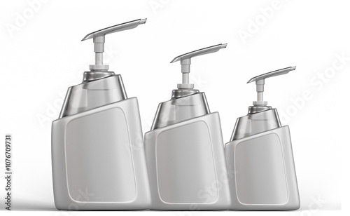 3D Realistic Soap Bottle For Mockup – 3 Variations, PNG Transparent Background