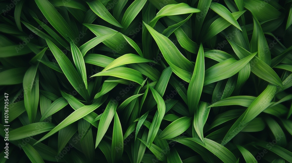 Fototapeta premium Lush green leaves texture from a vibrant plant growing in a natural environment during the day