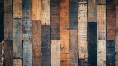 Rustic Reclaimed Wood Wall Texture, Vintage Plank Background