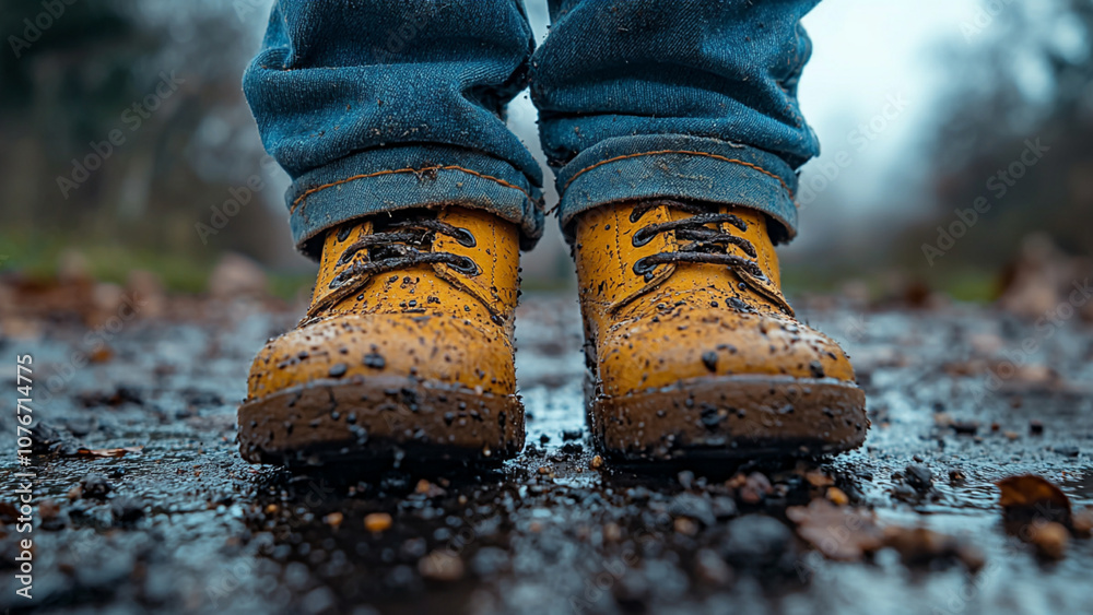 Schmutzige Wanderschuhe im Herbst
Schmutzige Wanderschuhe im Herbst