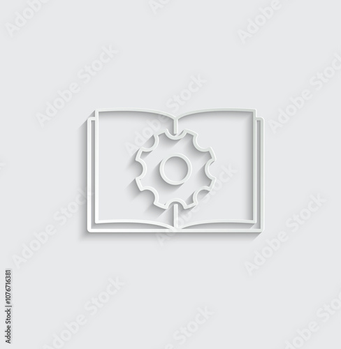user manual icon  vector book settings icon