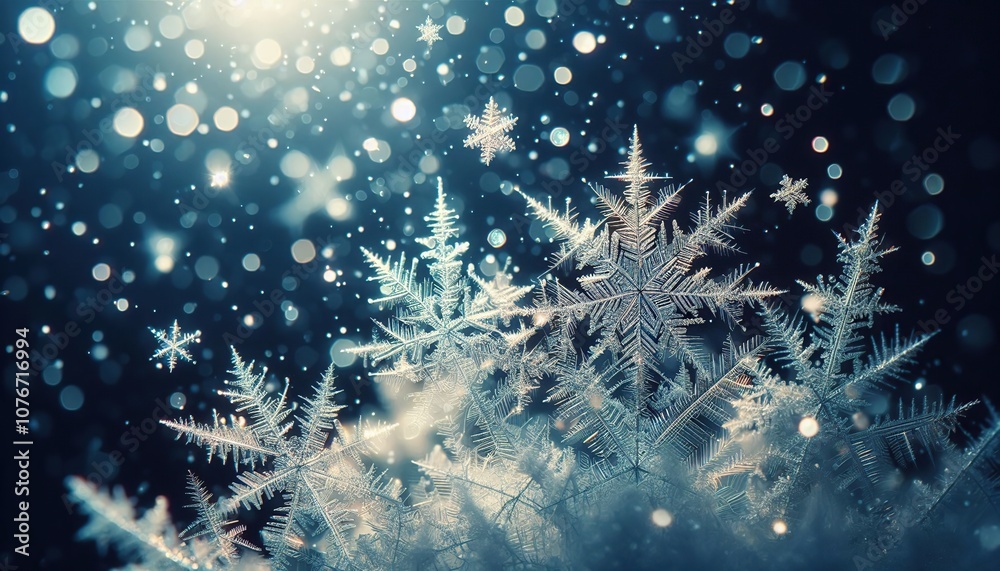 Fototapeta premium christmas background with snowflakes