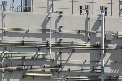 electrical conduit on concrete wall