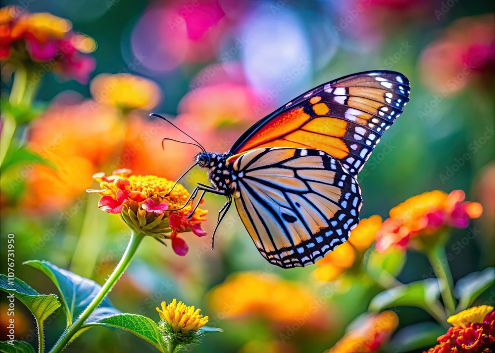 Obraz premium Stunning Butterfly on Vibrant Flower - Nature Photography