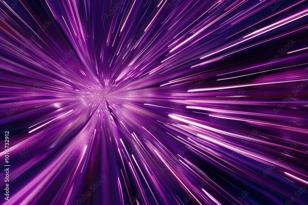 Obraz premium Abstract Purple and White Light Streaks Radiating Outward