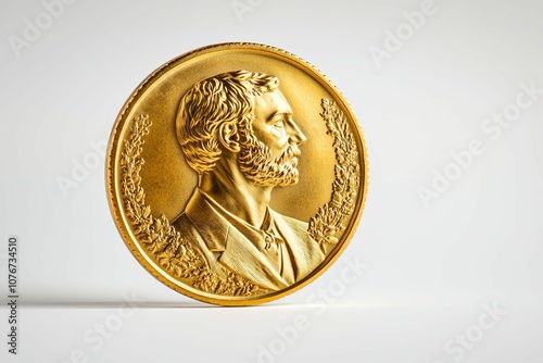 Gold Medallion with a Man's Profile in Relief