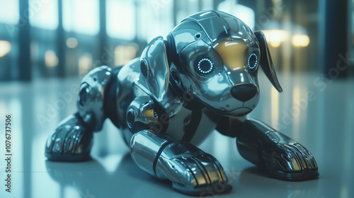 Futuristic Robotic Puppy with Cute Design photo