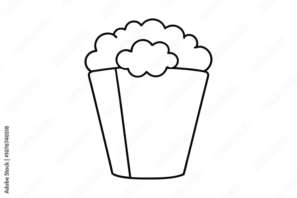 A box of Popcorn line art vector illustration A box of Popcorn line art vector illustration