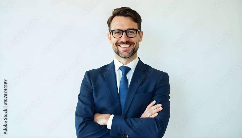 Man business manager smiling with arms crossed Man business manager smiling with arms crossed